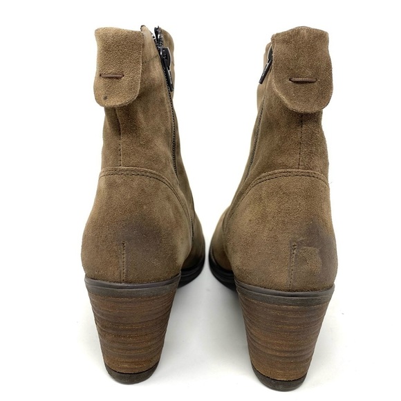 Taos Shaka Taupe Suede Zip Ankle Boots - Picture 6 of 9